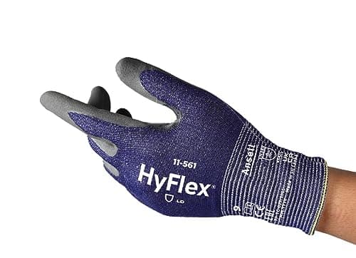 Image of Ansell HyFlex 11-561 Cut Resistant Work Gloves, Abrasion-Resistant Nitrile Coating, Industrial Safety Gloves, Lightweight, Breathable and Washable, PPE Men Women, Blue, Size XL (1 Pair)