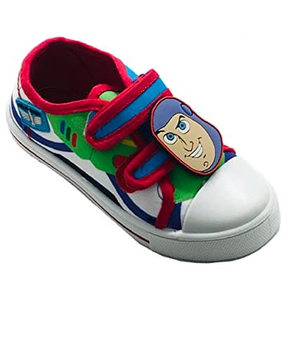 Image of Disney Toy Story Boys or Girls Strap Fastening Canvas Summer Shoes, Pumps, Trainers Featuring Buzz Lightyear, Child Size 10