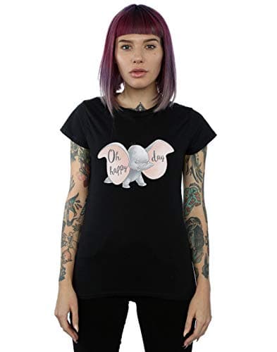 Image of Disney Women's Dumbo Happy Day T-Shirt Black XX-Large