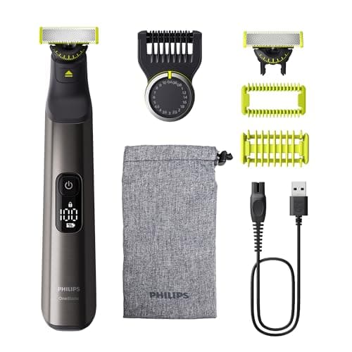 Image of Philips OneBlade Pro 360 Authentic Face & Body Electric Beard Trimmer, Shaver and Bodygroomer, 2X 360 Blades, 1x 20-Length Comb, 1x Body Kit, 1x Soft Pouch, QP6552/30