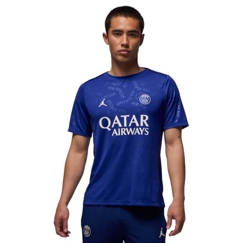 Image of Paris Saint-Germain 2024/25 Fourth Jordan Dri-Fit Football Short Sleeve Pre-Match Top for Men, Deep Royal Blue/Deep Royal Blue/Phantom, HJ2987-455, XL