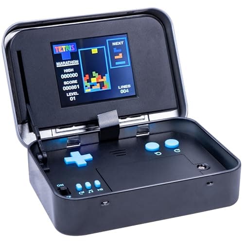 Image of Fizz Creations Tetris Arcade in a Tin. tetris Handheld Game Full Colour 8-Bit Game. Sprint & Marathon modes. Original Sounds & Gameplay. Retro Gaming Gift. Officially Licensed Tetris Merchandise.