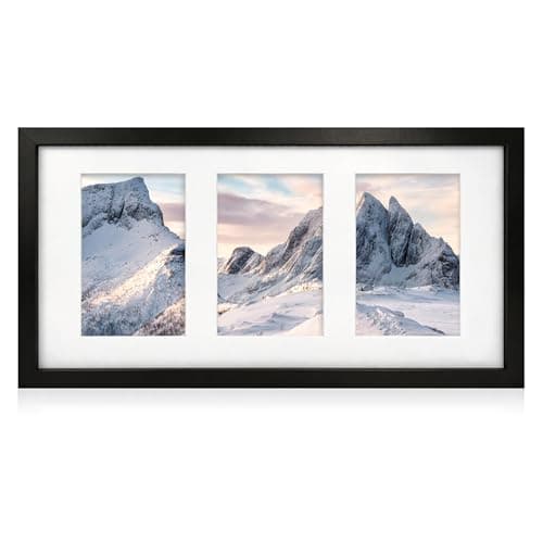 Image of Innoteck 3 in 1 Matt Black Wooden Photo Frame with Three 6x4 Openings – Horizontal or Vertical