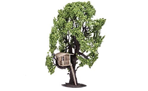 Image of Hornby R7224 Tree (with Tree House) for Model Railway OO Gauge, Model Train Accessories for Adding Scenery, Dioramas, Woodland, Buildings and More, Model Making Kits - 1:76 Scale Model Accessory