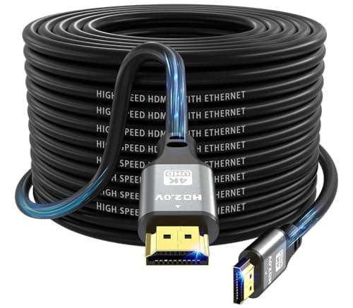 Image of jojobnj 4K HDMI Cable 20m, High Speed HDMI 2.0 Cord 4K@60Hz 18Gbps, Ultra HD,Ethernet Audio Return,1080p,3D,Arc, HDR Compatible with Xbox,PS5/PS4,HDTV,Laptop ect(Silver)