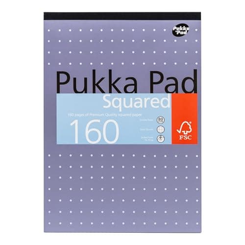Image of A4 5mm Squared Ruled Pads 80GSM 160 Pages (6 Pack)