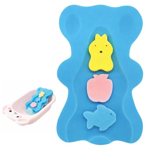 Image of 1 Pcs Baby Bath Sponge, Soft Infant Bath Cushion Support, Quick-Drying Travel-Friendly Design, Anti-Slip Bath Seat for Newborns in Sink or Bathtub