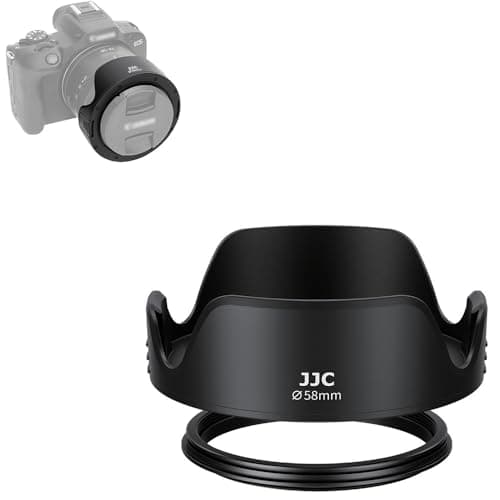Image of 58mm Lens Hood, JJC Tulip Flower Lens Hood Compatible with Canon EOS 4000D 2000D 1200D 750D 700D 850D 800D 90D 80D with EF-S 18-55mm f/3.5-5.6 IS STM Lens Kit, Reversible Design, Support Filter & Cap