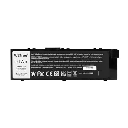 Image of WLTree 91Wh MFKVP Laptop Battery for Dell Precision 15 7510 7520 17 7710 7720 M7510 M7710 Mobile Workstation Series M28DH 1G9VM T05W1 0FNY7 451-BBSB 451-BBSE 451-BBSF GR551-BBSF D3 RDYCT TWCPG Battery