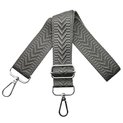 Image of Omxyinma Bag Straps Replacement Handbag Strap Wide 3.8 cm with Silver Hardware Buckle, Shoulder Straps for Bags, Crossbody Handbags Women, Dark grey, U3