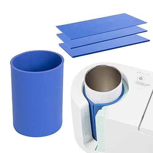 Image of PYD Life 9.8 x 4.7 Inch Blue Silicone Mug Tumbler Wrap for Cricut Cup Press Machine,3 Pieces 3 Thicknesses Suitable for Sublimation Skinny Tumbler Kids Bottle