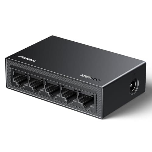 Image of UGREEN Network Switch,5 Port Ethernet Splitter,High-speed Gigabit Ethernet Switch Hub,Desktop & Wall-Mounting Internet Splitter,Plug & Play LAN Switch for TV/Laptop/Switch/Router/Monitor