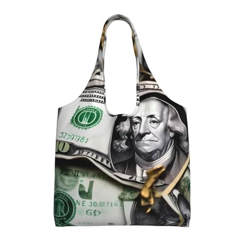 Image of Banknote Patterns Printed canvas bag Women's fashionable shoulder bag