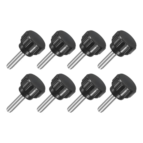 Image of sourcing map 8Pcs M4 x 15mm Knurled Clamping Knob, 304 Stainless Steel Thumb Screw Clamping Knob Round Hand Threaded Hand Bolt Stud Knob 14mm Dia for Machinery