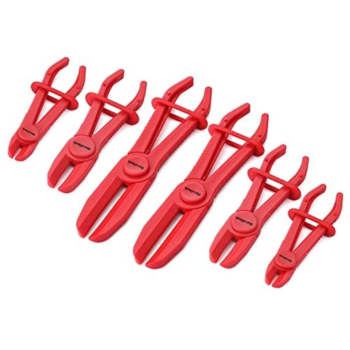Image of DURATECH 6-Piece Hose Clamp Pliers, Hose Pinch Off Pliers, Plastic Line Clamp Pliers Set for Flexible Hoses Fuel Hoses Gas Lines Brake Hoses Radiator Hoses