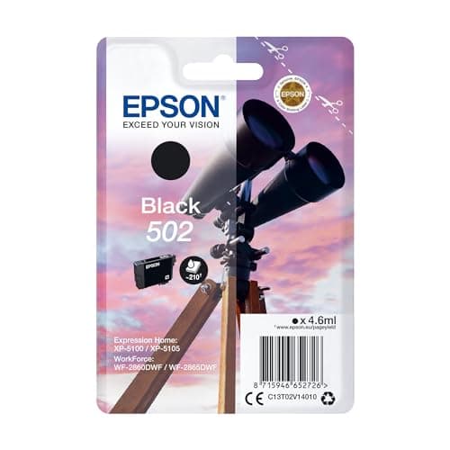 Image of Epson 502 Black Binoculars Genuine Ink Cartridge, Standard