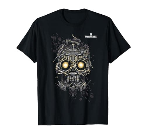 Image of World of Tanks Halloween Tank Skull T-Shirt, Men, Black, Large