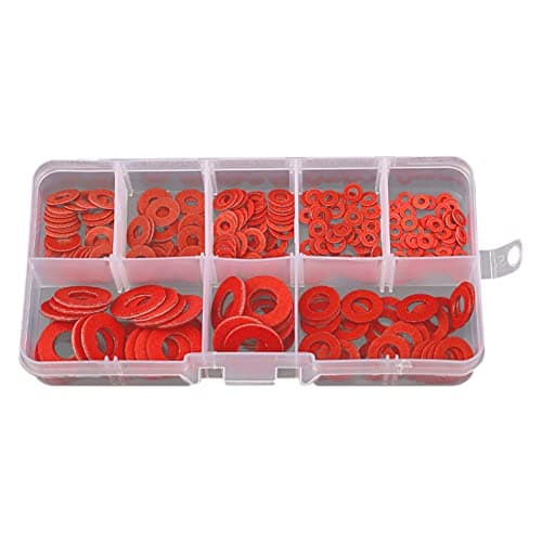 Image of Mlysnd Fibre Washers Kit - Red Seal Steel Paper Flat Washers M8, M6, M5, M4, M3, M2.5, M2 Insulation Assorted