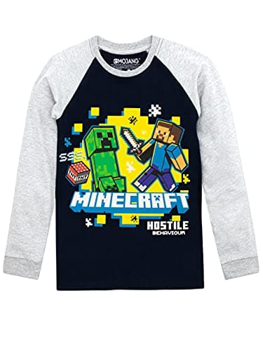 Image of Minecraft Boys Long Sleeved Top, Multicoloured, 5-6 Years