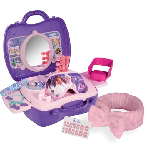 Image of Sinco Creations Barbie Deluxe Wellness & Beauty Playset- 20 Piece Barbie Playset Travel Carry Case | Play On The Go Kids Toys | Role Play | Pretend Play | Ages 3