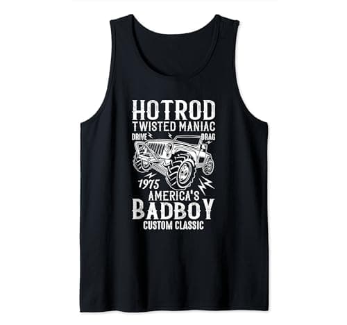 Image of HOTROD TWISTED MANIAC, AMERICA'S BADBOY, CUSTOM CLASSIC. 75' Tank Top