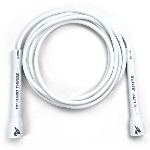 Image of Elite Jumps Adjustable Skipping Rope for Adults – 6mm PVC Fitness Rope with Unbreakable Handles, Smooth Rotation & Easy Sizing for Cardio, Strength & CrossFit - Durable 10ft Rope, 5-Inch Handles