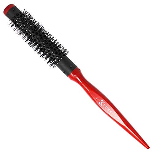 Image of Kobe Red Wood Ionic Heat Resistant Styling Brush for Blow Drying - 19mm Barrel - Curling & Straightening