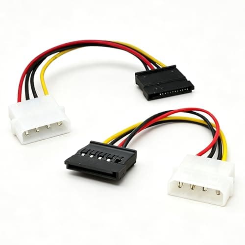 Image of JeeGoWooss 2 Pcs SATA Power Splitter Male to Female Cable, 4 Pin to SATA Female Hard Drive Power Adapter Cable, Sata Power Extension Cables for All sata Device Needs