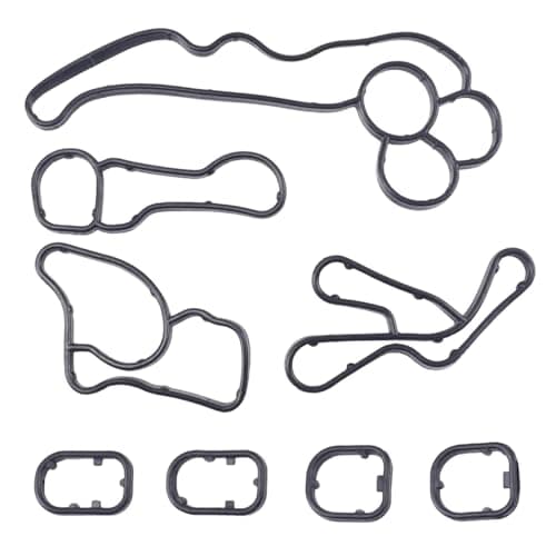 Image of Engine Oil Cooler Gasket Seal Kit - Compatible with N47 N57 EnginesF20 F21 E90 E91 F30 F31 F32 F33 F36 F10 F11 X1 X3 X4 X5 X6, Replacement for 11428580680 11428580681 11428580682 11428516396