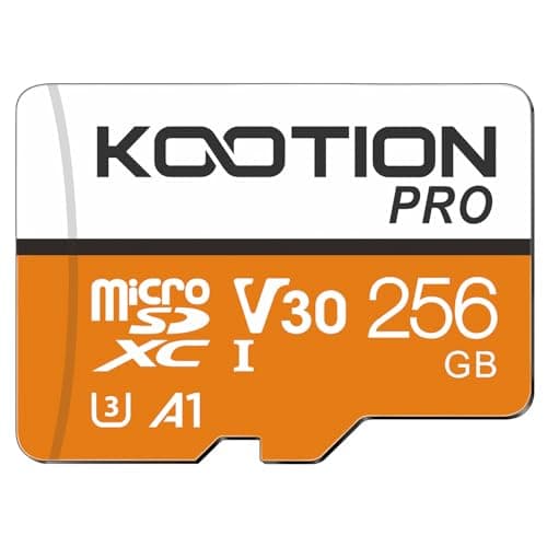 Image of KOOTION 256 GB Micro SD Card, 4K Camera Pro, UHD Video for GoPro, Action Camera, Drone, Smartphone, R/W up to 100/35 MB/s MicroSDXC Memory Card UHS-I U3 A1 V30