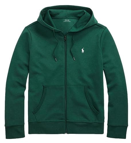 Image of POLO RALPH LAUREN mens Double-knit Full-zip HoodieSweatshirt, Green, L