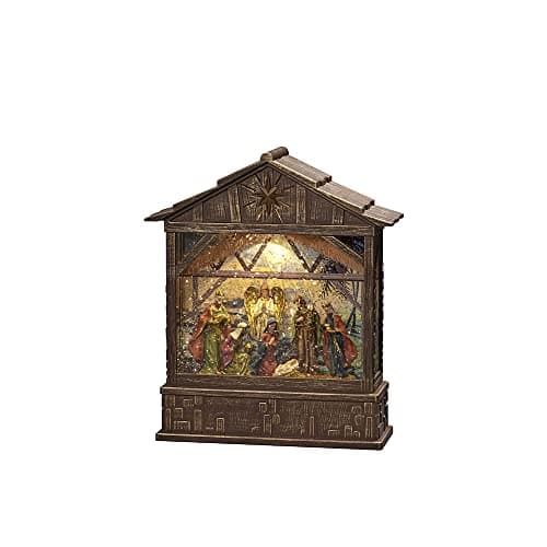 Image of Konstsmide LED Snow Globe Christmas Nativity/Water Filled/Christmas Decorations Indoor Battery Lights/Timer/Battery Operated: 3xC 1.5V (excl.) or USB (Inc)