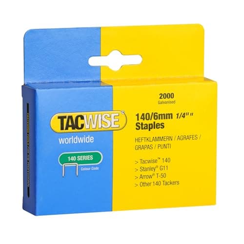 Image of Tacwise 0345 Type 140/6mm Heavy Duty Galvanised Staples, Pack of 2000