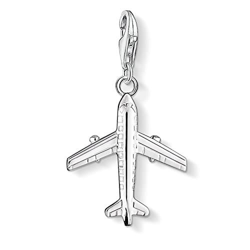 Image of THOMAS SABO Women Charm Pendant Airplane Charm Club 925 Sterling Silver 0030-001-12