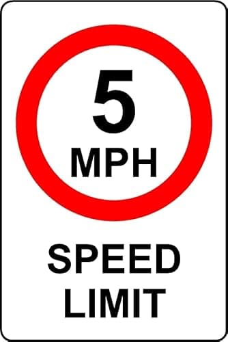 Image of 5mph speed limit safety sign - 3mm Aluminium sign (400mm x 300mm)