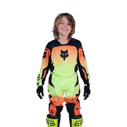 Image of Fox Racing Youth 180 Shield Motocross Dirt Bike Jersey, Fluorescent Yellow, X-Large