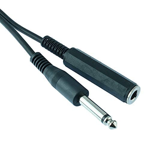 Image of Switch Electronics 6.35mm 1/4" Mono Male Plug to Female Socket Audio Extension Cable Lead (1m Length)