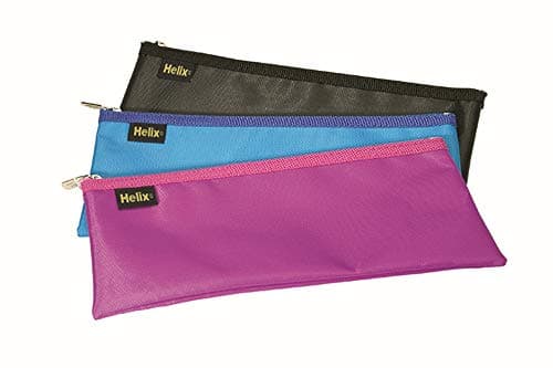 Image of Helix Large 330 x 125mm Nylon Pencil Case - Assorted Colours (Pack of 12)