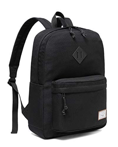 Image of Kasgo School Backpack, Lightweight Water Resistant Rucksack Classic Bags for Boys Girls Casual Daypacks for Men Women Teenager Large Capacity Travel Black