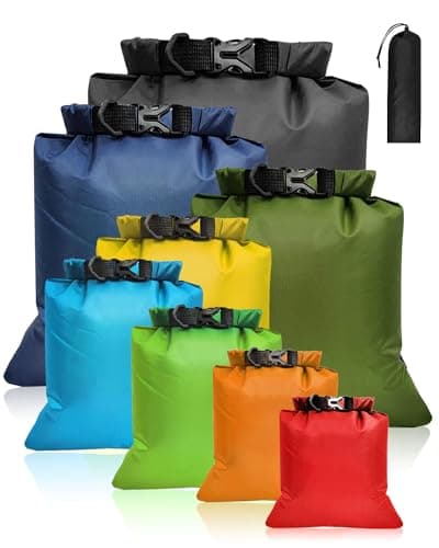 Image of Evolpor 8-PCS Waterproof Dry Bag Set, Equipped with 12L 10L 8L 5L 3.5L 3L 2.5L 1.5L Large Capacity Tear Resistant Dry Bags, Waterproof Storage Bag for Hiking Camping Fishing Cycling (Multi Color)