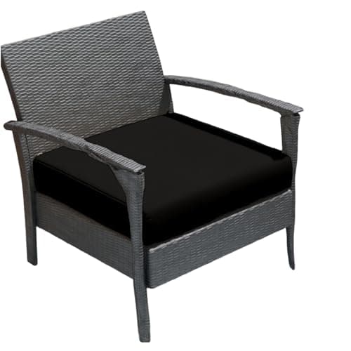 Image of Crescent Textile Outdoor Rattan Chair Seat Pads Cushion Pad Waterproof Material for Garden Furniture Kitchen Dining Living Room Patio Office Coffee Shop Seat Pads (Black, 50 X 50 X 5cm)
