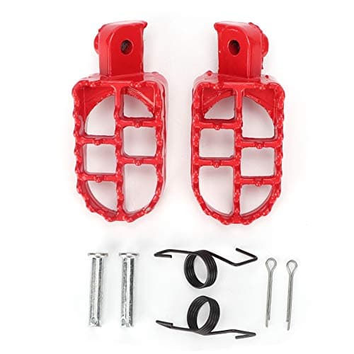 Image of Terisass 2Pcs Motorcycle Foot Pegs Footrest Aluminum Alloy Rider Passenger Footrest Pegs Footstools Floorboards Foot Pegs Pedals Foot Rests Red Color+red Pit Bike Foot pegs,+red Pit Bike Foot pegs