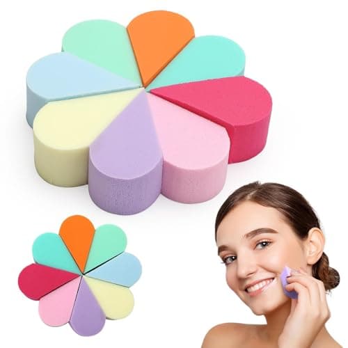 Image of Face Paint Sponges, 8 Pcs Soft Petal Shape Reusable Puffs Mini Mixed Color Facial Pads Cleansing Makeup Sponges Foundation Sponge Blenders for Clean Cream Concealer Makeup & Cleaning Mothers Day