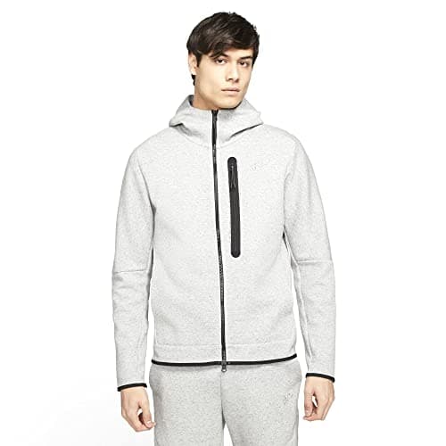Image of Nike Sportswear Tech Fleece Men's Full-Zip Hoodie, Dark Grey Heather/Black, XX-L