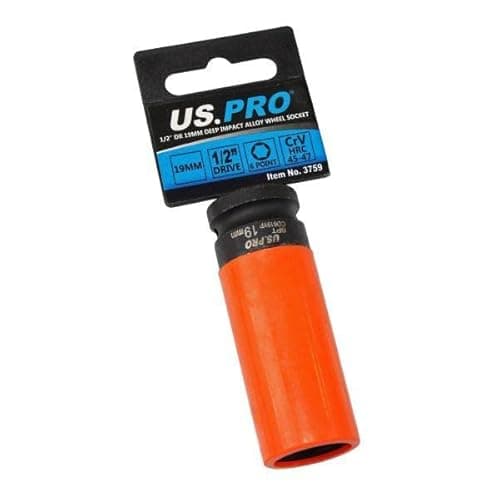 Image of US PRO Tools Single 1/2" Dr 19mm Deep Impact Alloy Wheel Socket 3759