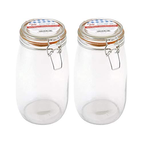 Image of Tala Classic Airtight Lever Arm Clip Top Lid Storage Jar 1500ml Clear (Pack of 2)