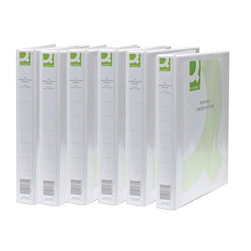 Image of Q-Connect Presentation 25mm 2D Ring Binder A4 White (Pack of 6) KF72645