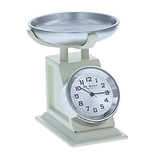 Image of Miniature Cream Kitchen Weighing Scales Ornament Novelty Collectors Clock 9711
