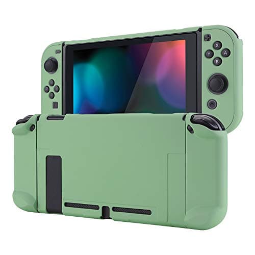 Image of eXtremeRate PlayVital Back Cover for Nintendo Switch Console, NS Joycon Handheld Controller Separable Protector Hard Shell, Customized Dockable Protective Case for Nintendo Switch - Matcha Green