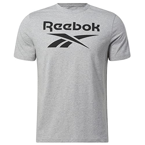 Image of Reebok Men's Identity Big Stacked Logo Tee, Medium Grey Heather, S